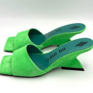 The Attico Vibrant Green Mules